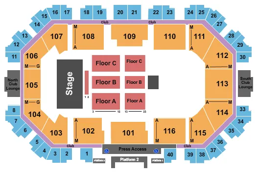  END STAGE Seating Map Seating Chart