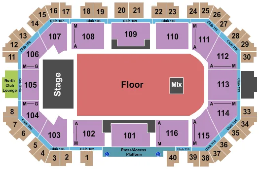  ENDSTAGE GA FLOOR Seating Map Seating Chart