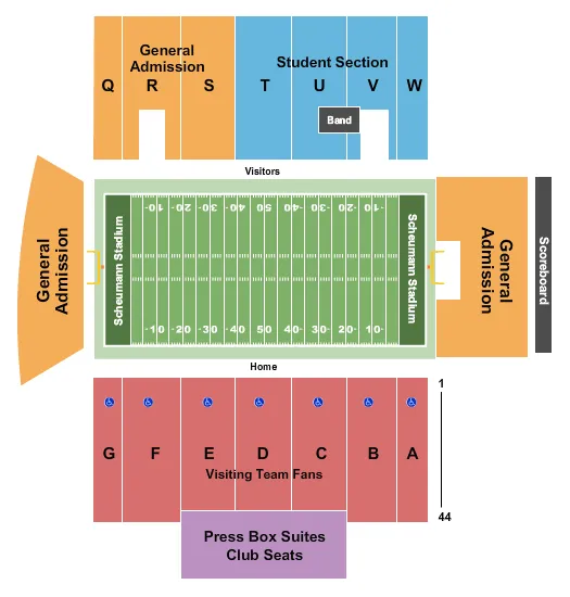 FOOTBALL Seating Map Seating Chart