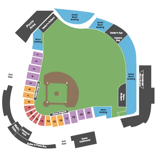  BASEBALL Seating Map Seating Chart