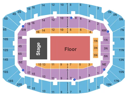  END STAGE GA Seating Map Seating Chart