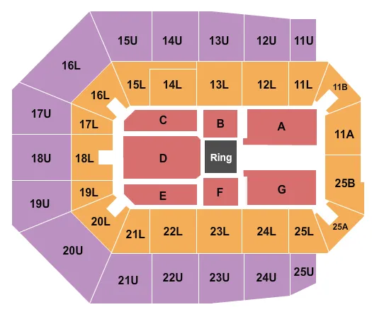  WWE LIVE Seating Map Seating Chart