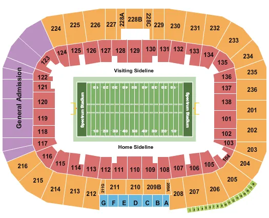  FOOTBALL 2 Seating Map Seating Chart