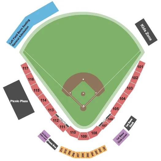  BASEBALL Seating Map Seating Chart