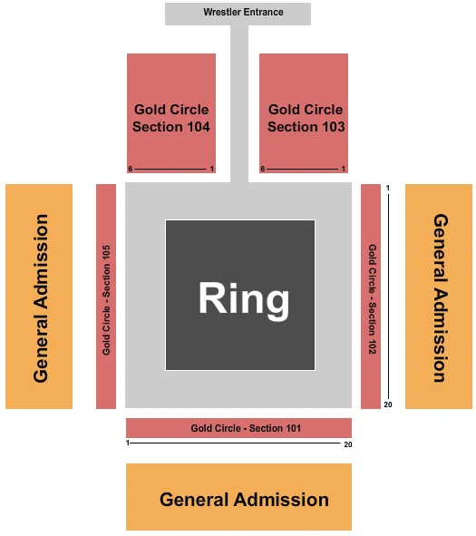 ST PETERSBURG ARMORY WWE NXT Seating Map Seating Chart