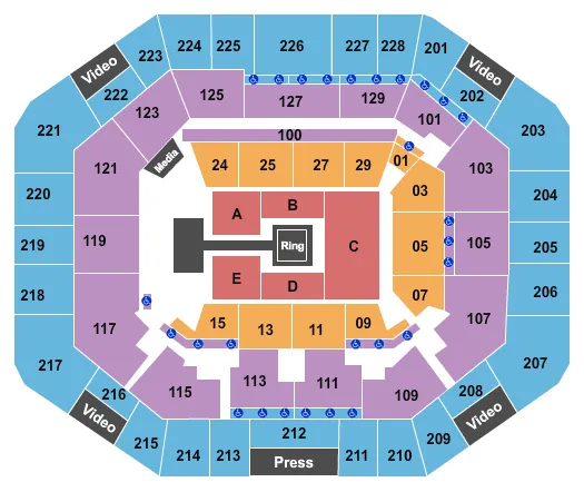 EXACTECH ARENA AT THE STEPHEN C OCONNELL CENTER WWE LIVE Seating Map Seating Chart