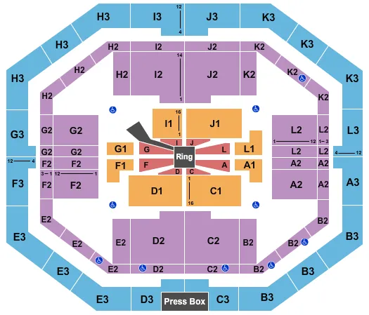 EXACTECH ARENA AT THE STEPHEN C OCONNELL CENTER WWE Seating Map Seating Chart