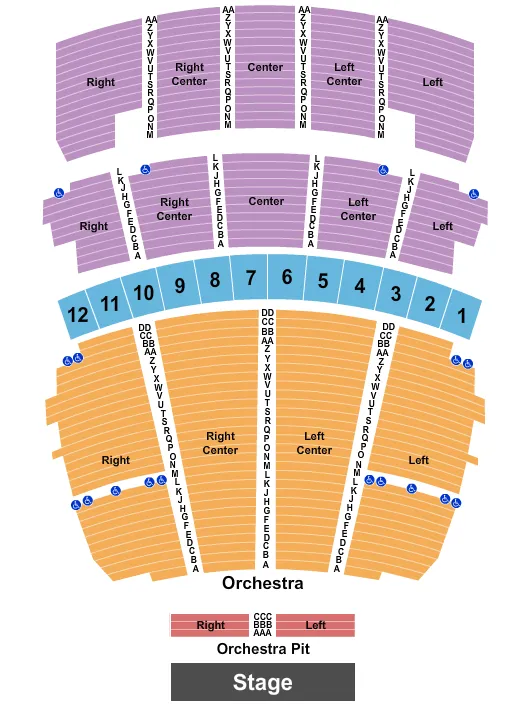  END STAGE PIT Seating Map Seating Chart