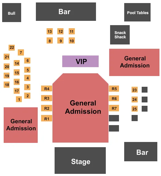 STONEYS ROCKIN COUNTRY END STAGE Seating Map Seating Chart