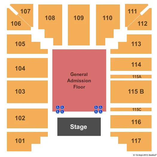  ENDSTAGE GA FLOOR Seating Map Seating Chart