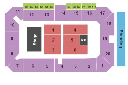  END STAGE Seating Map Seating Chart