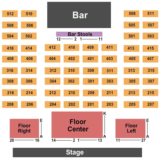  END STAGE Seating Map Seating Chart