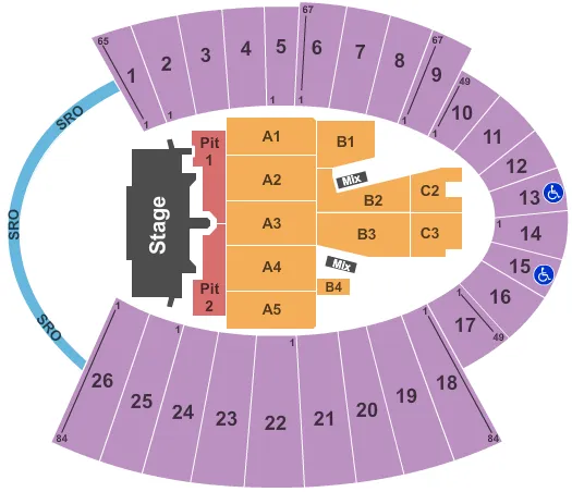  GUNS N ROSES Seating Map Seating Chart