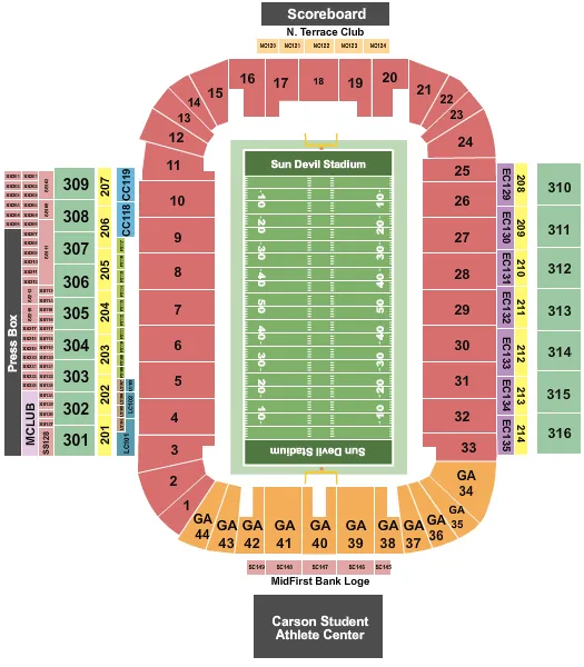  FOOTBALL Seating Map Seating Chart