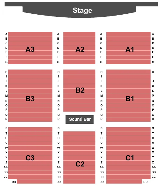 LIVE UP CLOSE THEATER AT SYCUAN CASINO BASEBALL Seating Map Seating Chart