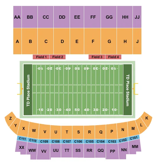  FOOTBALL Seating Map Seating Chart