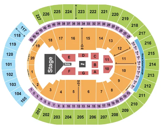 T MOBILE ARENA WWE Seating Map Seating Chart