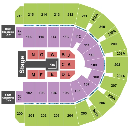  WWE Seating Map Seating Chart