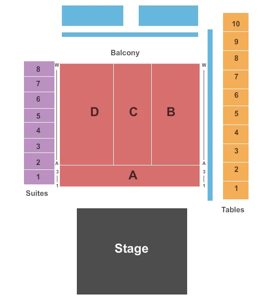  ENDSTAGE RESERVED Seating Map Seating Chart