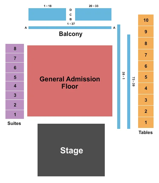  END STAGE Seating Map Seating Chart