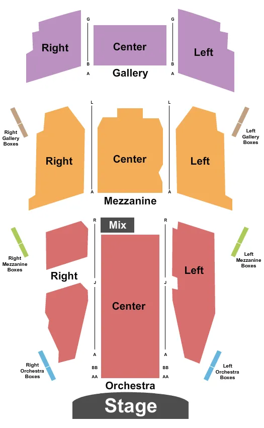 COLONIAL THEATRE PITTSFIELD END STAGE Seating Map Seating Chart