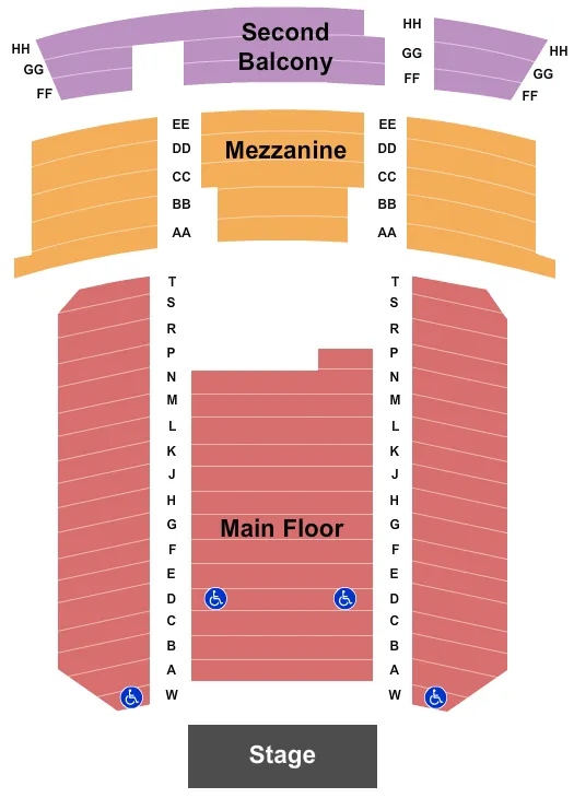  END STAGE Seating Map Seating Chart
