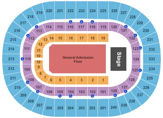  ENDSTAGE GA FLOOR Seating Map Seating Chart