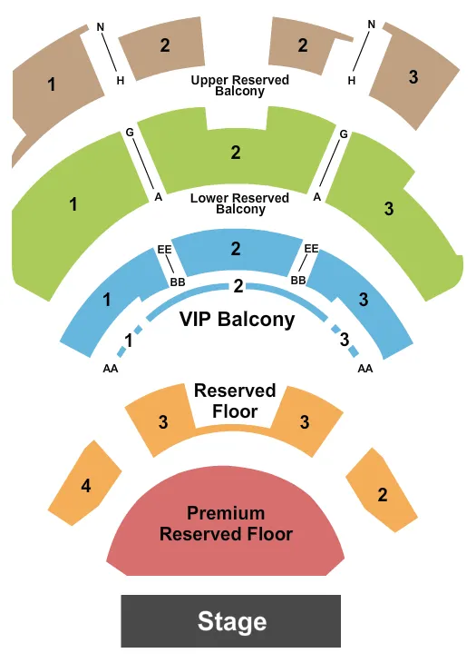  ENDSTAGE RESERVED 2 Seating Map Seating Chart