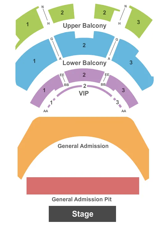  END STAGE GA PIT Seating Map Seating Chart