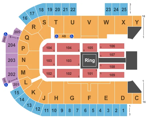  WWE Seating Map Seating Chart