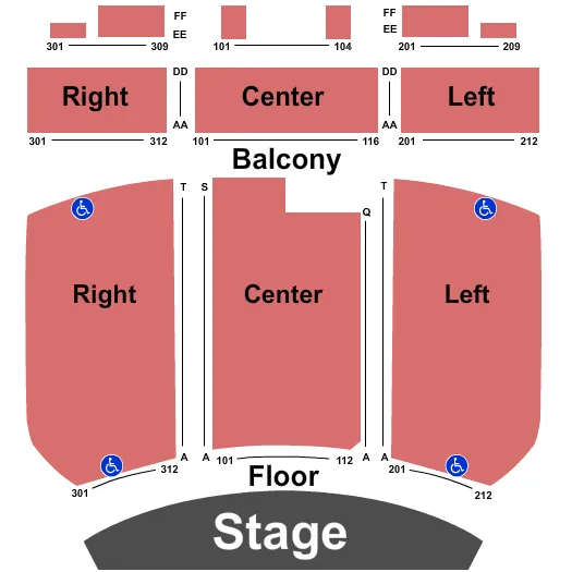 END STAGE Seating Map Seating Chart