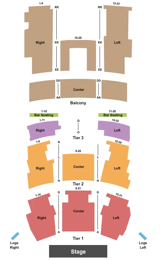 THE WILMA THEATRE MT END STAGE Seating Map Seating Chart