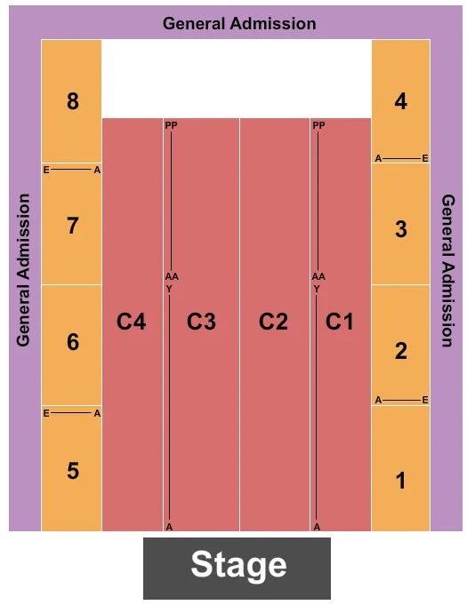  END STAGE Seating Map Seating Chart