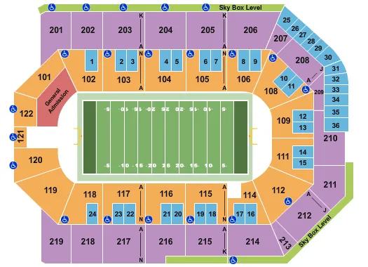 TOYOTA ARENA ONTARIO FOOTBALL Seating Map Seating Chart