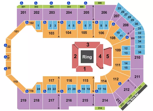 TOYOTA ARENA ONTARIO SUMO Seating Map Seating Chart