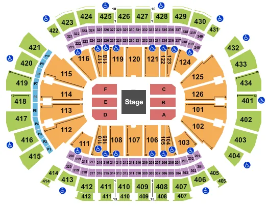 TOYOTA CENTER TX CENTER STAGE Seating Map Seating Chart