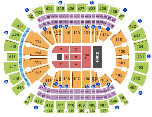 TOYOTA CENTER TX ENDSTAGE GA PIT Seating Map Seating Chart