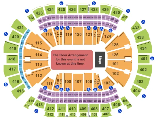 TOYOTA CENTER TX GENERIC FLOOR Seating Map Seating Chart