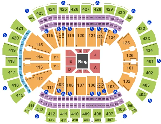 TOYOTA CENTER TX WWE Seating Map Seating Chart