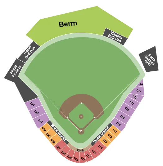  BASEBALL Seating Map Seating Chart