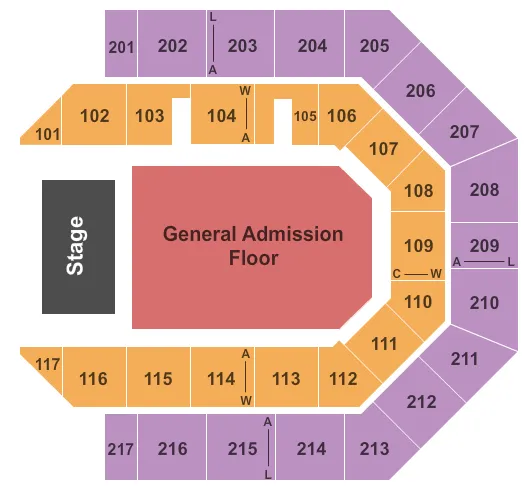  ENDSTAGEGA Seating Map Seating Chart