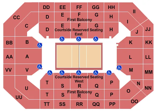  VOLLEYBALL Seating Map Seating Chart