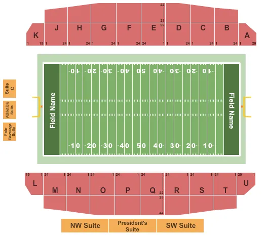 UNI DOME FOOTBALL Seating Map Seating Chart