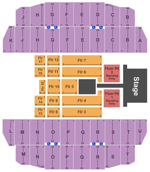 UNI DOME LUKE BRYAN Seating Map Seating Chart