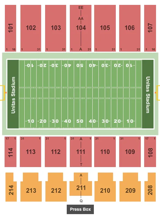  FOOTBALL Seating Map Seating Chart