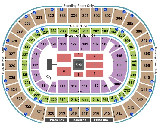  WWE Seating Map Seating Chart