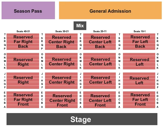 END STAGE Seating Map Seating Chart