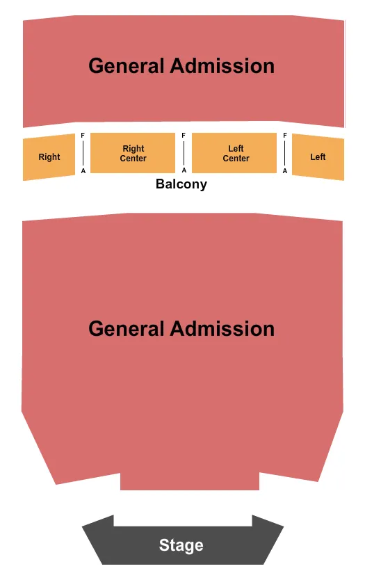 UPTOWN THEATER KC END STAGE GA 2 Seating Map Seating Chart