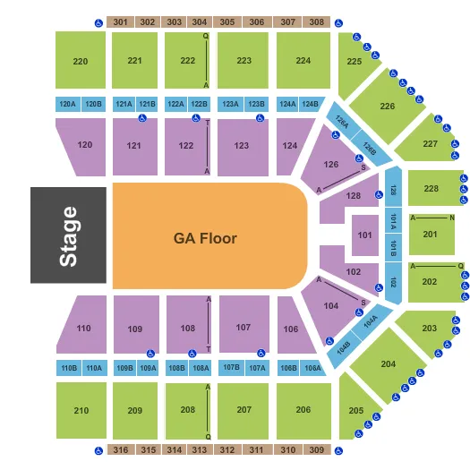  ENDSTAGE GA FLOOR Seating Map Seating Chart