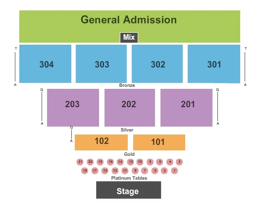  END STAGE Seating Map Seating Chart